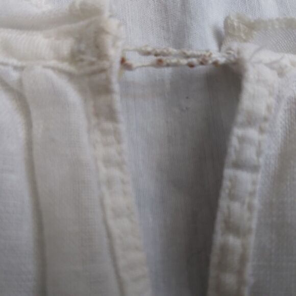 Ann Taylor Loft Blouse Linen Blend Embroided Peasant Boho Women's Size M - Picture 7 of 12